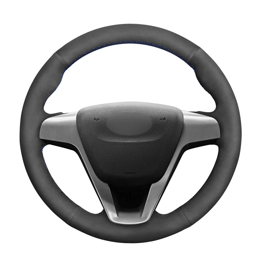 Ручной работы DIY черный замшевый кожаный чехол рулевого колеса автомобиля для Lada