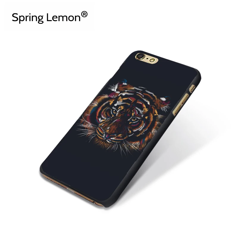 Для iPhone 6 plus 6S Мода ретро Тигр Лев черный футляр и Бесплатная Экран протектор|cover