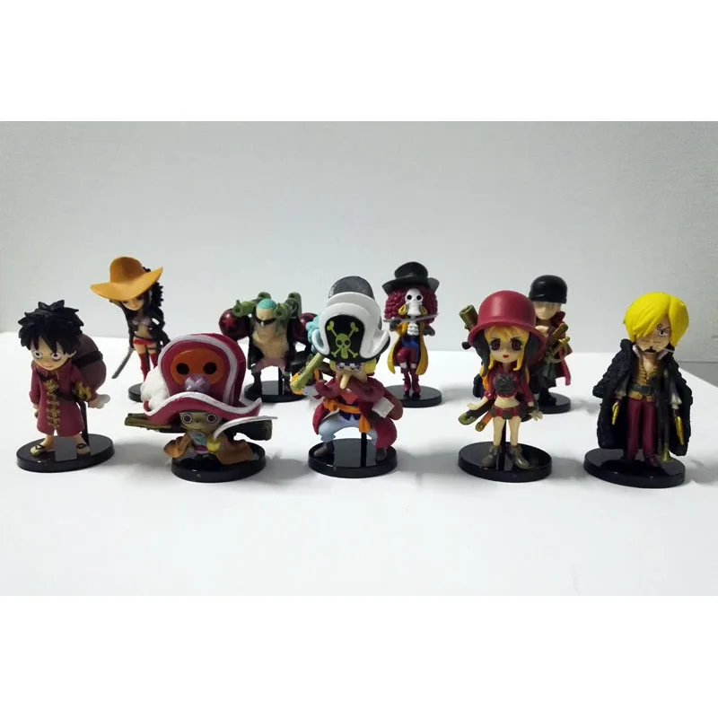 

9pcs/set one piece anime figures Ace Luffy Zoro Joe Red section PVC Model Toy Japanese Q Version One Piece 2 YEARS LATER bonecos