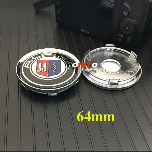 for Alpina 64caps Новые 4 шт. центра колеса Кепки обод колеса Знак Чехлы концентратор Кепки из АБС-пластика/ПВХ 56/60/64 мм Для Череп alpina авто аксессуары пылезащитный наклейки - Цвет: for Alpina 64caps