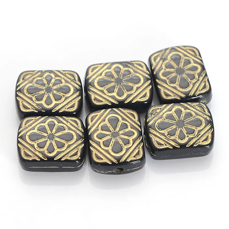 100 шт. 12x10 мм винтажные этнические акриловые антикварные дизайнерские плоские