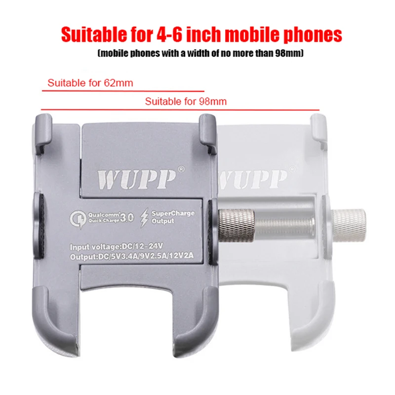 Алюминиевый сплав мотоцикла держатель мобильных телефонов с QC3.0 зарядное