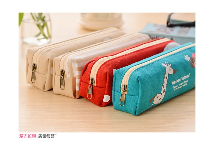 1 шт. чехол-карандаш из парусины на молнии с изображением героев мультфильмов Kawaii