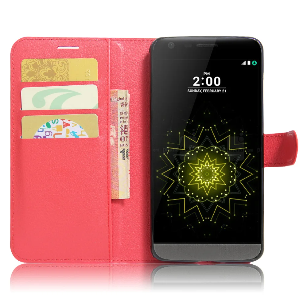 LV5 Case for LG LV 5 Cases Wallet Card Stent Lichee Pattern Flip Leather Covers Protect Cover | Мобильные телефоны и