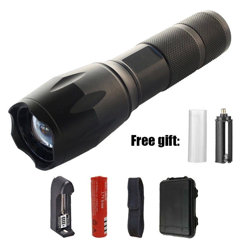 Option D Litwod Z20A100 XM-L2 U3 white& yellow light led flashlight torch lamp aluminum waterproof zoom led portable light lanterna - Испускаемый цвет: Option D