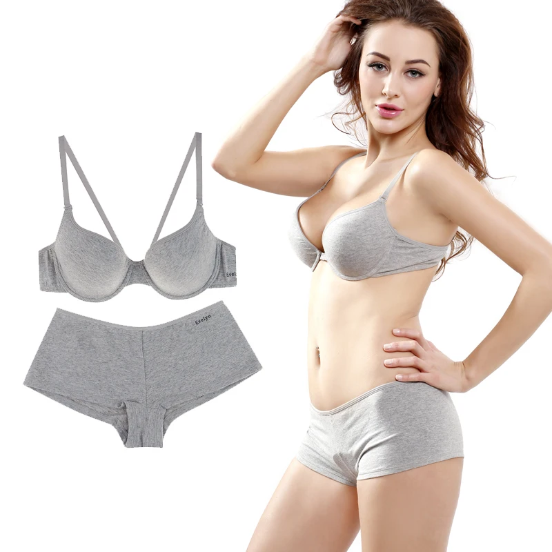 3 шт. хлопковое женское нижнее белье серое отжимать Bralette брасьер качественный