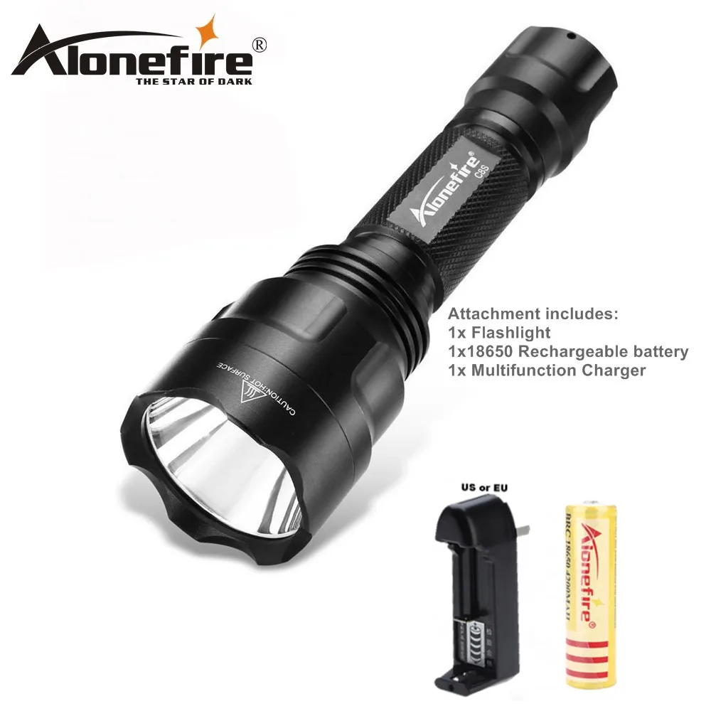 c8 flashlight B AloneFire C8 светодиодный фонарик 5000лм CREE XML T6 L2 U3 фонарь тактический Водонепроницаемый фонарь для путешествий, кемпинга, охоты, 18650 батареи - Испускаемый цвет: c8 flashlight B