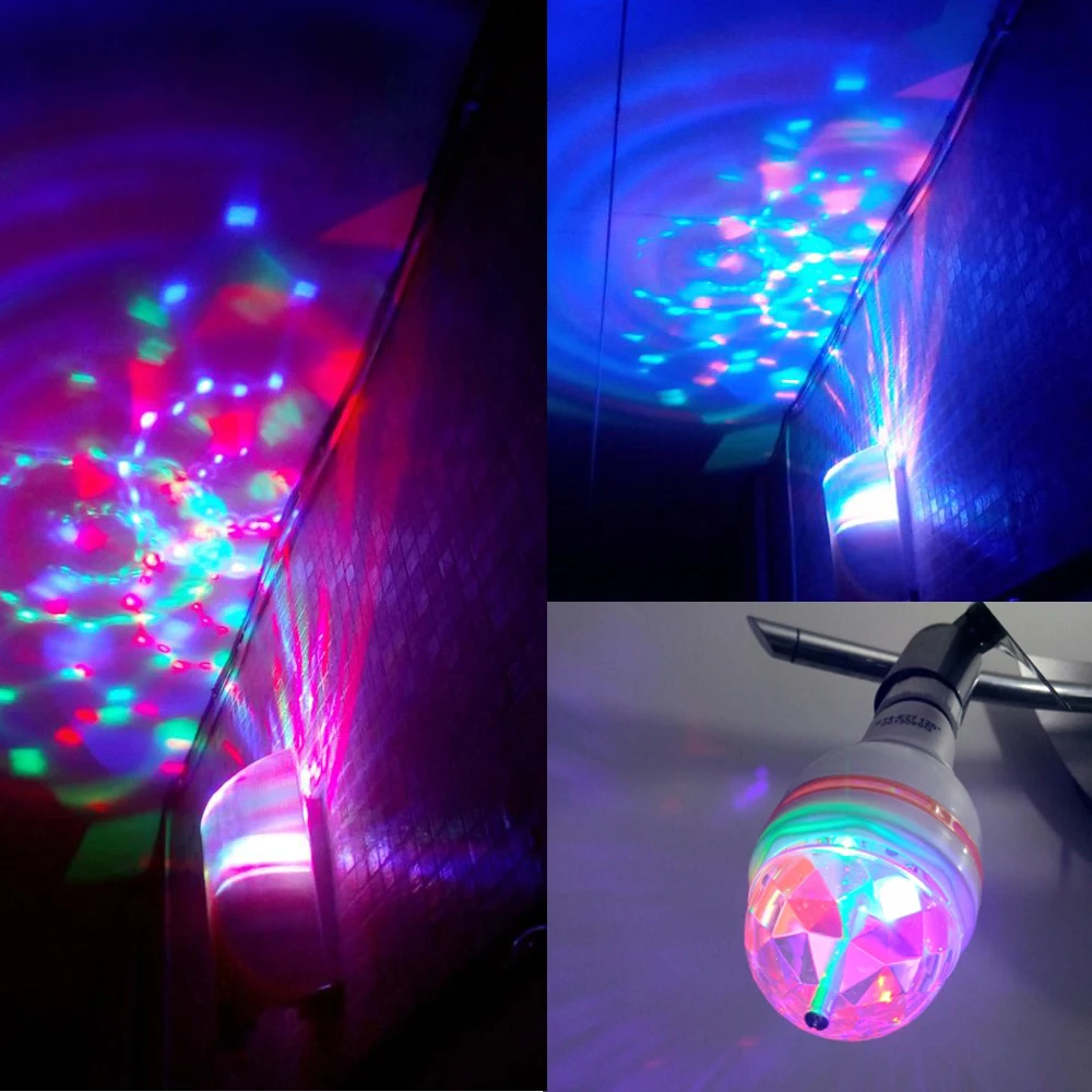 6 Вт 3 E27 RGB лампа светодиодный светильник 220V 110V лампочки для сцены лампада диско ди