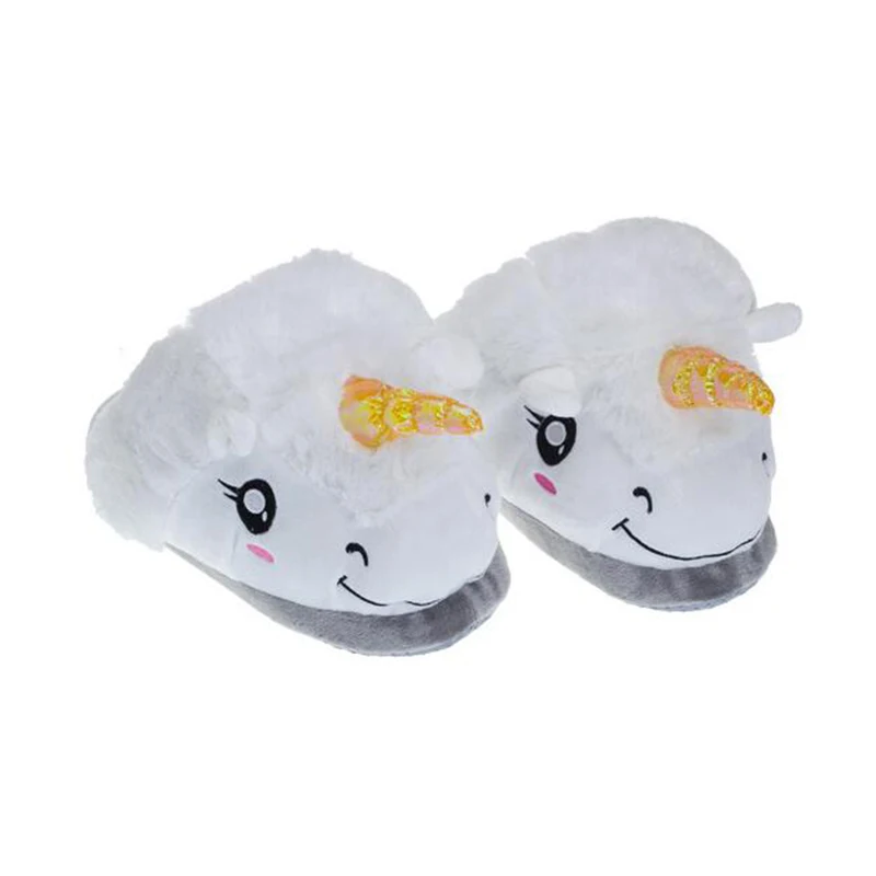 Плюшевые веерные домашние тапочки из хлопка белые утепленные рождественские