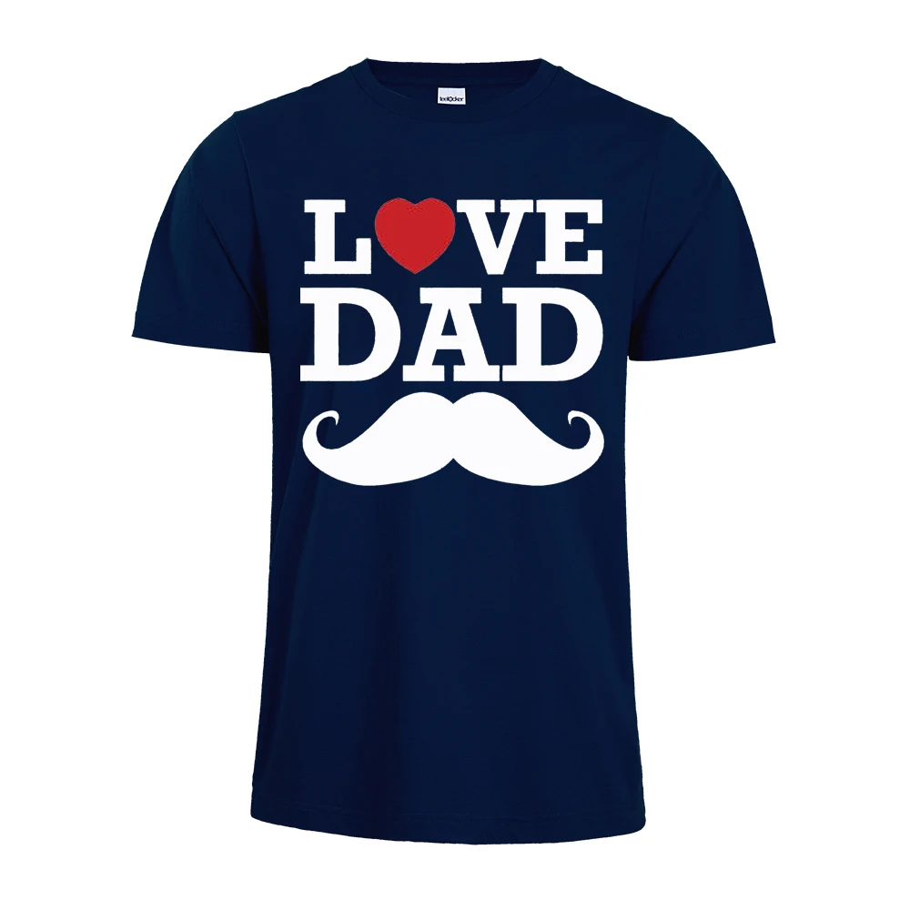 Увлекательная рубашка с принтом Love Dad humored усами забавная для папы | Мужская