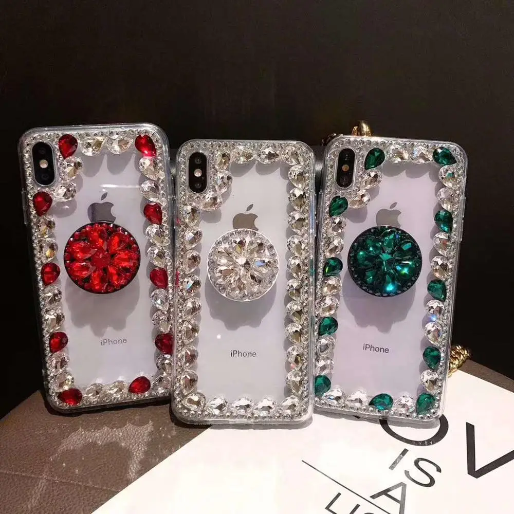 Блестящий Алмазный держатель чехол для iPhone 12 Mini 11 Pro Max XR XS MAX X 8 7 6 6S Plus телефона