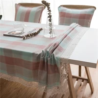 classic waterproof plaid tablecloth japanese princess pink simple lace cotton tablecloth fresh table mat tablecloth rectangular