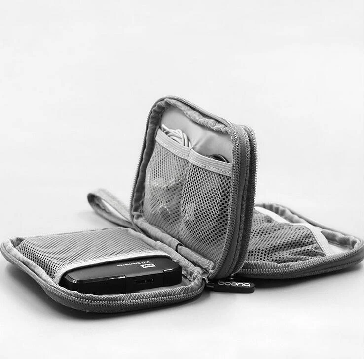 Бизнес путешествия USB кабель мешок двойные слои цифровой гаджет сумка для