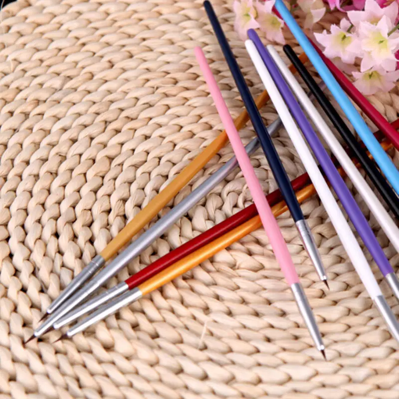 Colorful 12pcs Nail Art Brush Tiny Acrylic Tips Liner Painting Drawing Pen Tools | Красота и здоровье