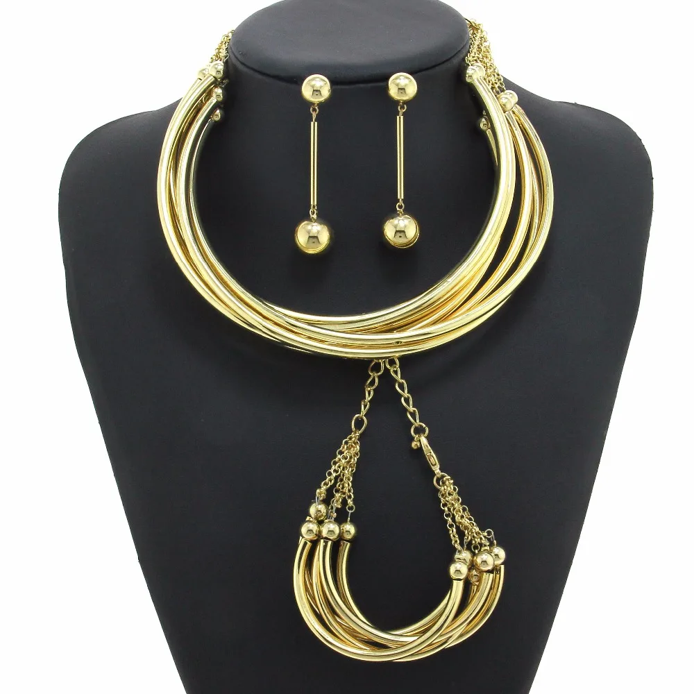 Женский индийский комплект ювелирных изделий MANILAI набор из ожерелья браслета и