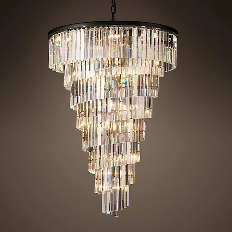 Американский стиль ретро спиральная светодиодная хрустальная люстра простая