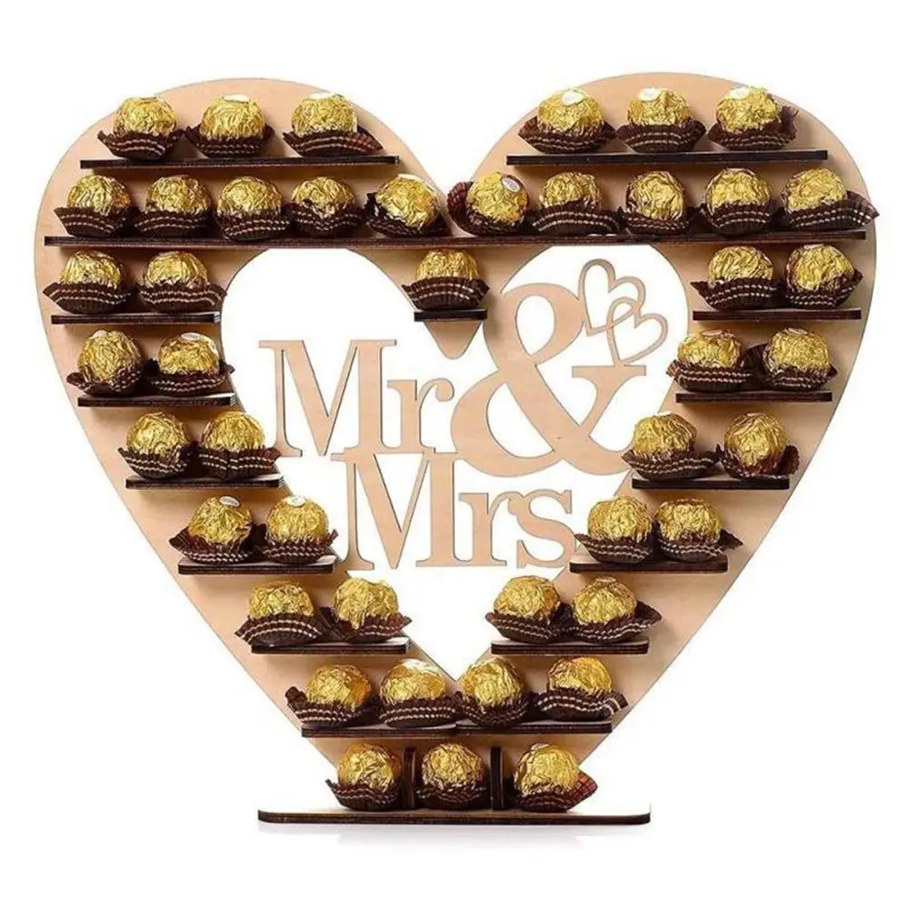 03 Романтические свадебные деревянные украшения Mr& Mrs шоколадный стенд дисплей конфеты кекс подставка для десерта домашний Декор Свадебная вечеринка баров - Цвет: 03