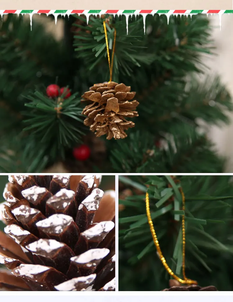 18pcs Natural Pinecone Christmas Tree Hanging Ornament Christmas Decorations For Home