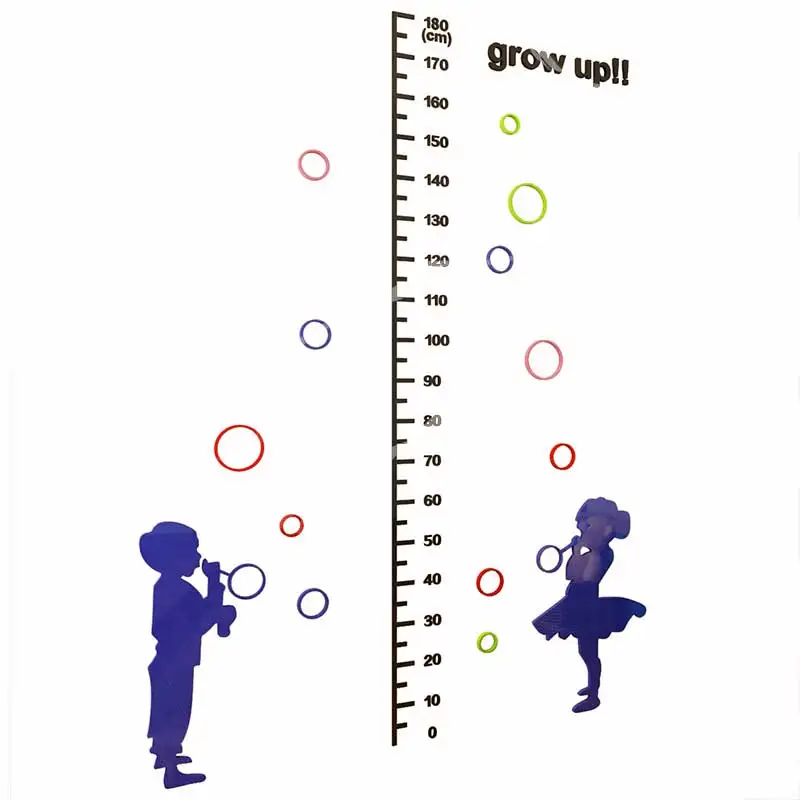 Baby Measure Height stickers 3D Stereo Acrylic wall stickers bubble cartoon kids rooms kindergarten height sticker ruler Decor
