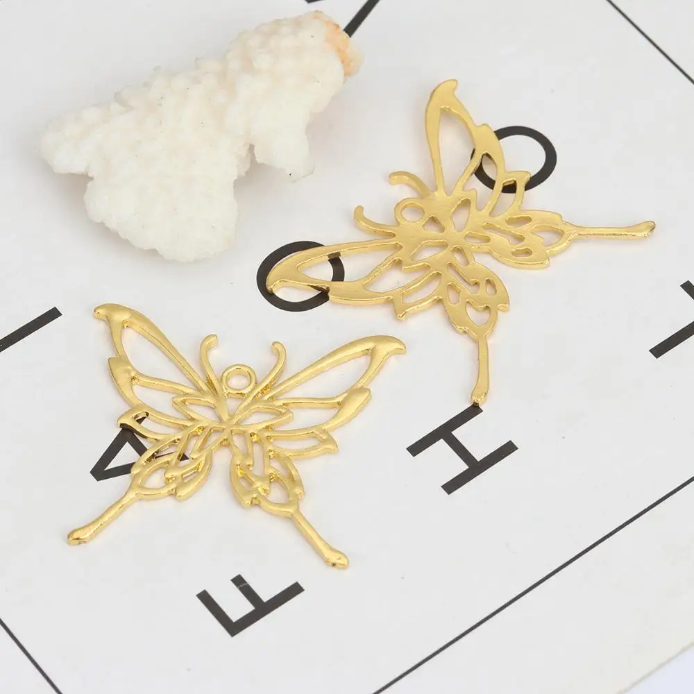 2 шт. металлические подвески в виде бабочки цвета розового золота 46 х41 мм |