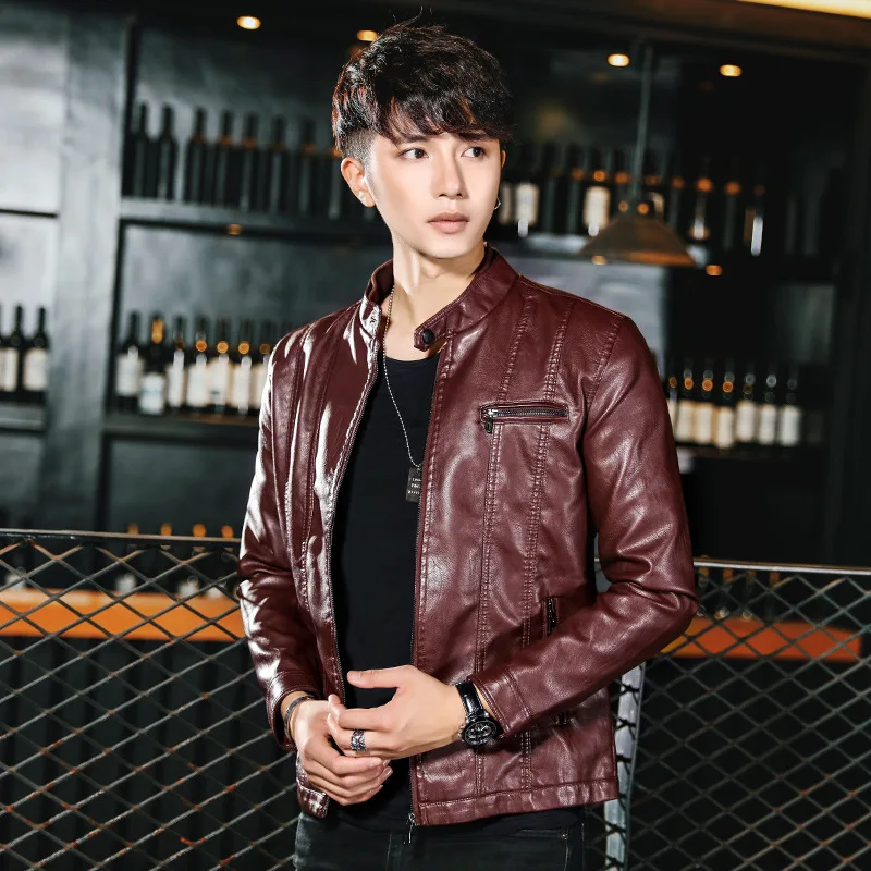 Новинка Зима 2020 мужские Мотоциклетные Куртки из искусственной кожи для молодых