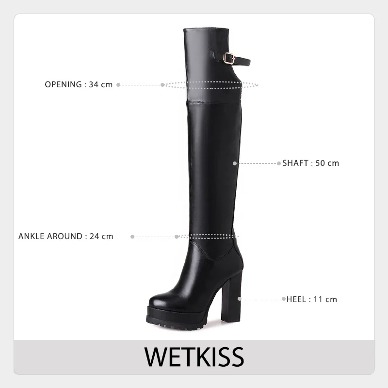 WETKISS/Большие размеры 33-43 новые сапоги-ботфорты женская обувь на очень высоком