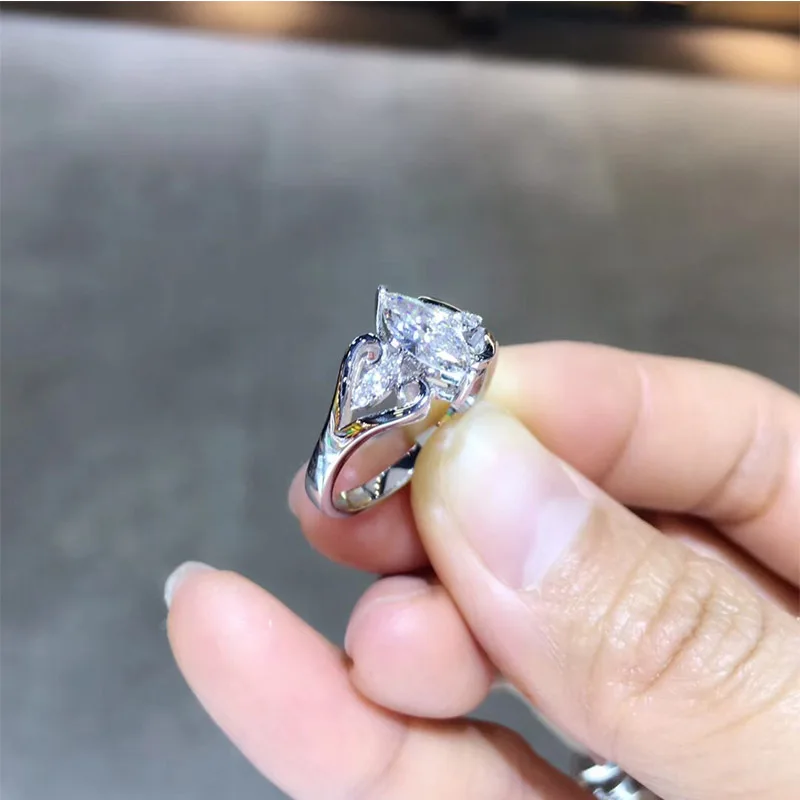 ANI 18K Белое Золото(AU750) обручальное кольцо 0,652 CT GIA сертифицированное G/VS1 Marquise Cut Настоящее натуральное бриллиантовое Женское Обручальное Кольцо