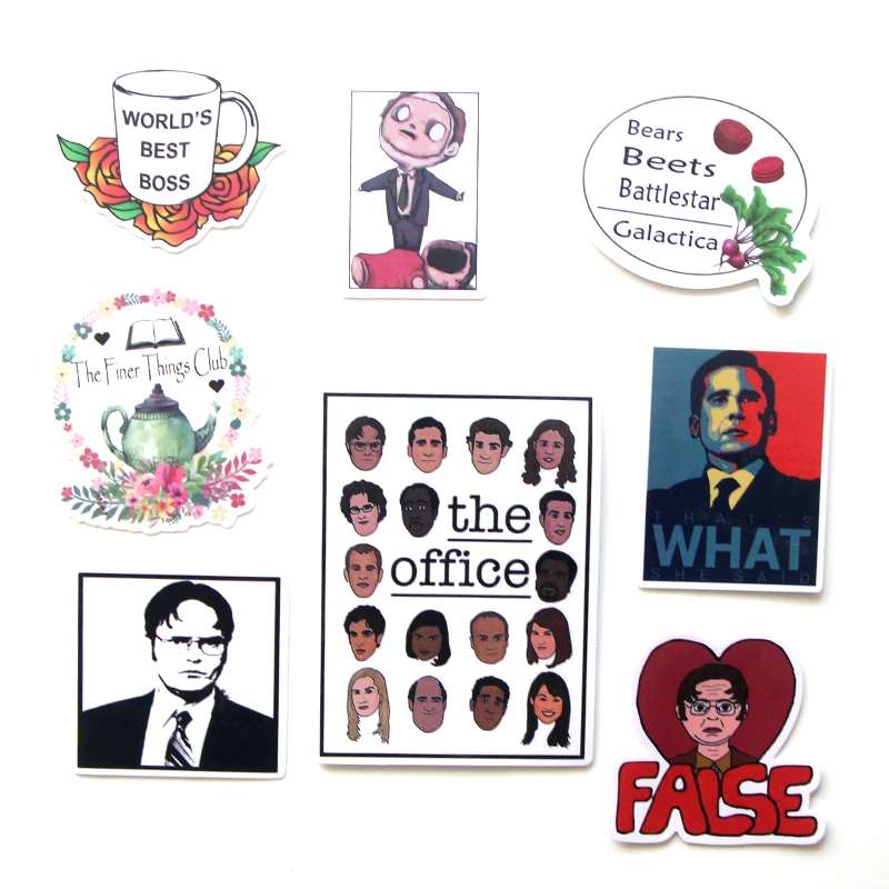 46pcs The office tv show Creative badges DIY decorative stickers Cartoon for DIY PC wall notebook phone scrapbooking album E0002