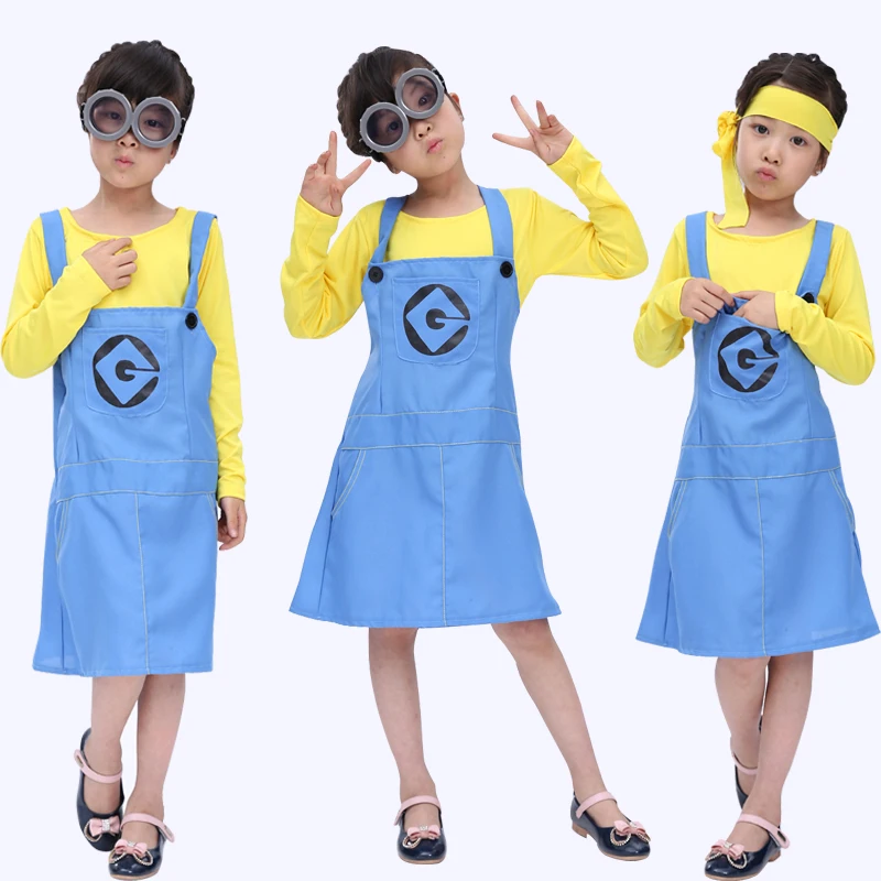 Free shipping 2016 now Halloween costumes Children's Day doll small yellow cartoon show clothing cute girls cosplay costume |