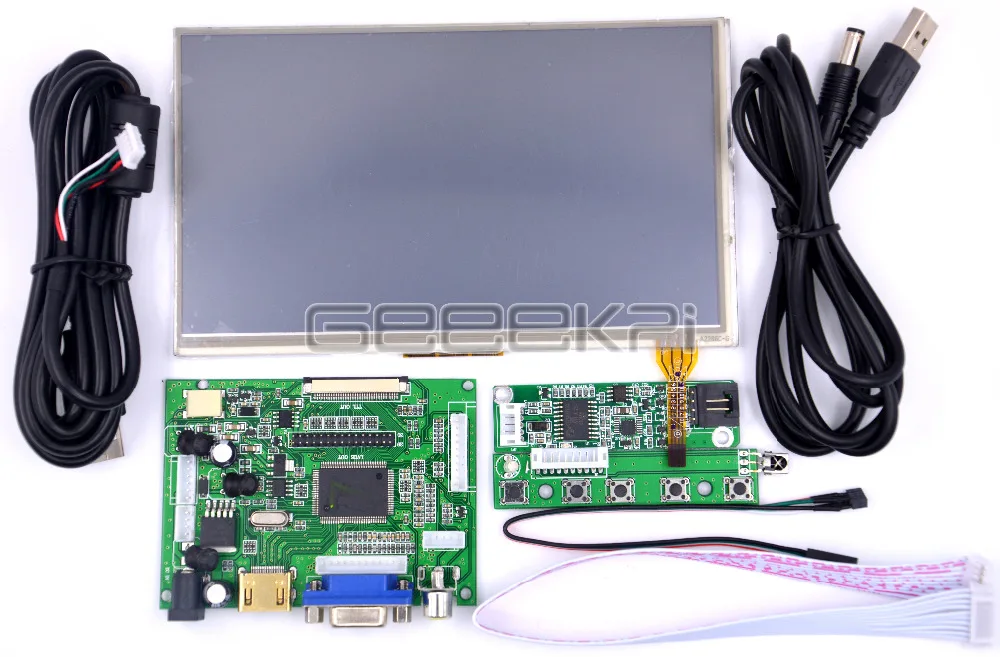 GeeekPi 7 дюймовый 1024*600 TFT ЖК модуль монитор резистивный сенсорный экран + плата