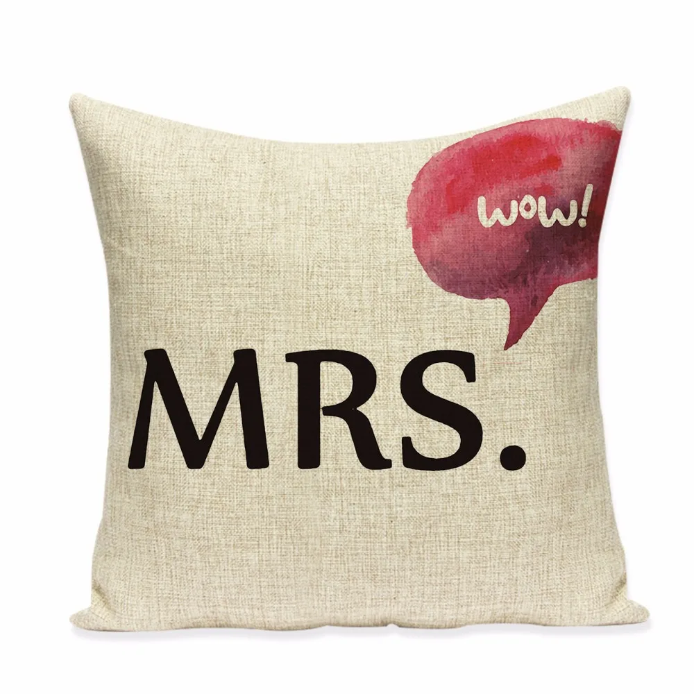 Чехол для подушки Mr right с буквенным принтом чехол сиденья автомобиля бородой