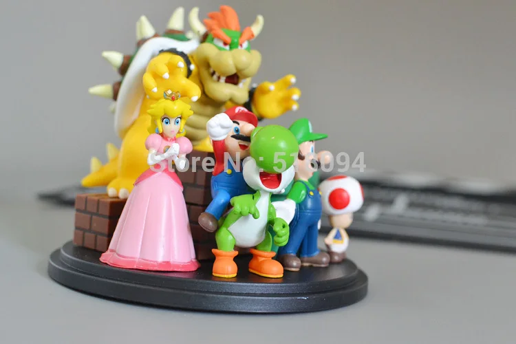 Super Mario Bros Bowser Princess Peach Yoshi Luigi Toad Goomba PVC Action Figure model Toy Free Shipping|toy chick|model toy carsmodel bicycle |
