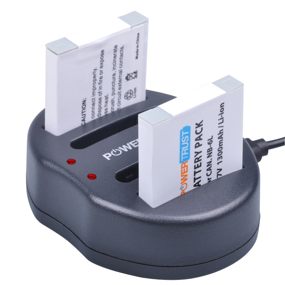Аккумулятор для фотоаппарата и зарядное устройство с двумя USB портами Canon IXUS 1300