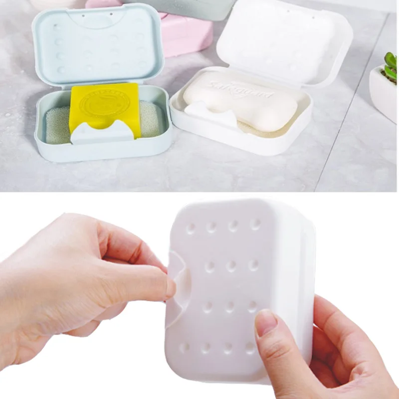 New Portable Travel Soap Dish Box Case Plastic Waterproof Lock Leak with Lid Dishes Holder Container Bathroom Supplies | Дом и сад