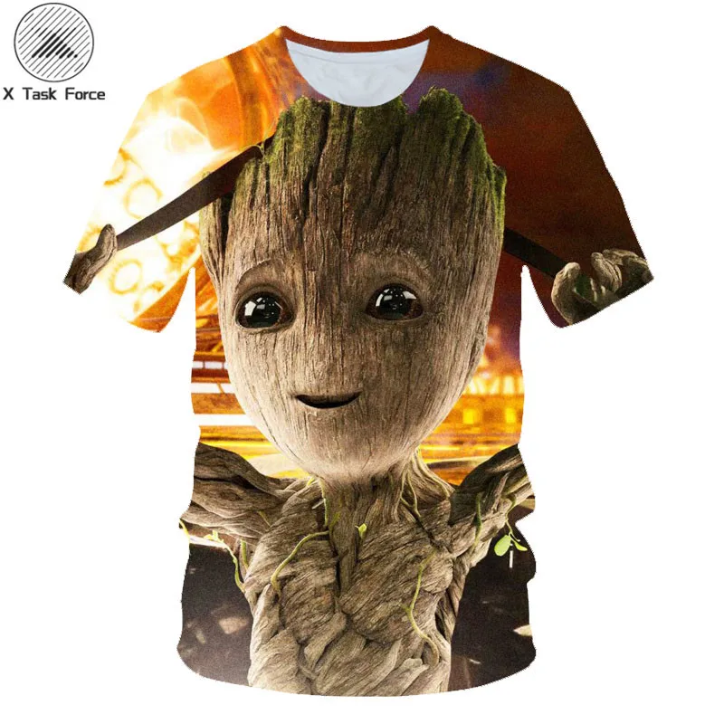 Groot футболки мужские унисекс X planet monarch Bounty Hunter Superhero Movie guardians of the galaxy забавная