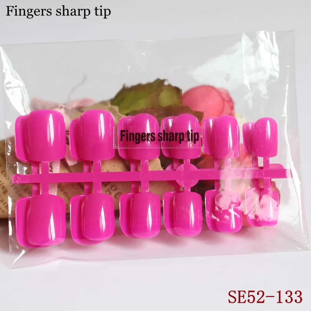 24 шт. накладные ногти Короткие розово красные европейские Стильные для