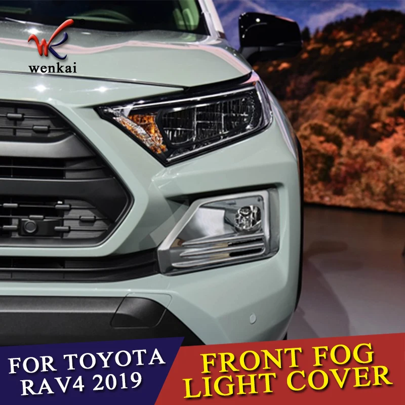 

For Toyota RAV4 Adventure 2019 2020 ABS Chrome Front Rear Foglight Fog Light Lamp Cover Trim Frame Sticker Exterior Accessories