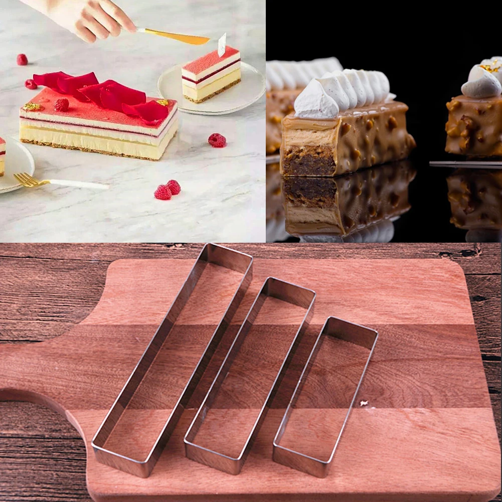 Декор из нержавеющей стали прямоугольный для шоколада гибкий DIY ручной работы форма для леденцов, тортов, выпечки Инструменты Пончик мусс кухня десерт