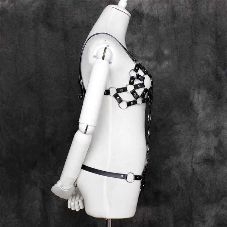 Black rivet sexy hollow out bodysuit Occident punk style bandage Bodysuit Bar nightclub female singer DJ JAZZ pole dance Costume | Женская