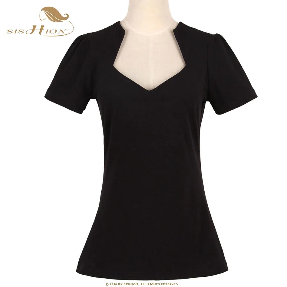 SISHION футболка Femme TS201P черного, розового и белого цвета с красной Изделие из хлопка с короткими рукавами Для женщин Винтаж футболка camisas mujer Топ