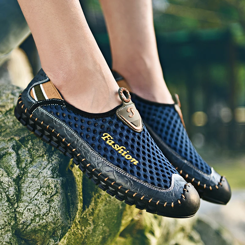 SUROM 2018 Summer Hot Sale Boat Shoes Men Sneakers Breathable Mesh Loafers Casual Krasovki Comfortable Soft Male | Обувь