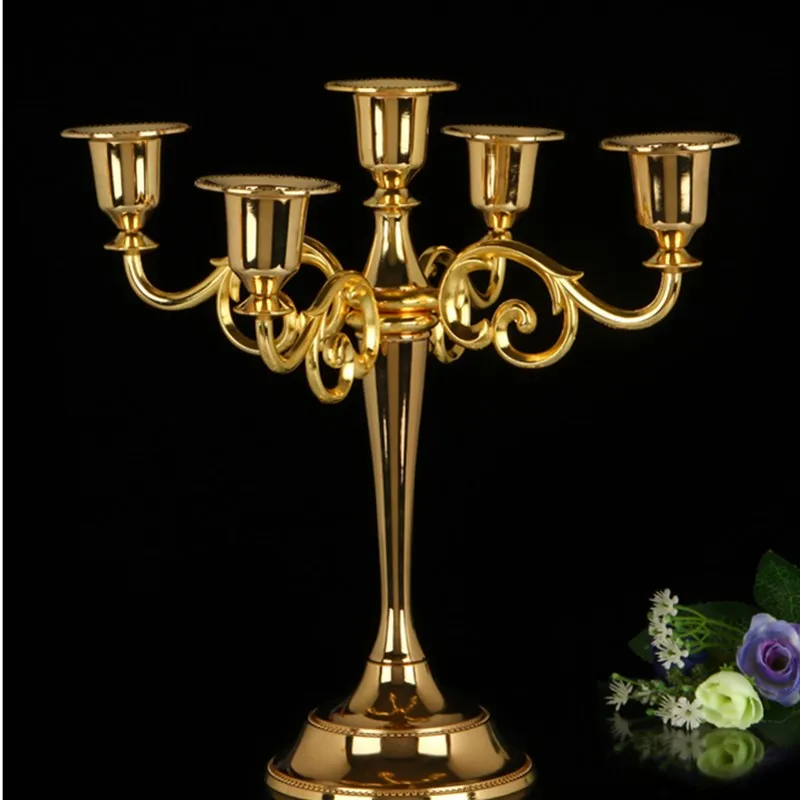 27 см металлический подсвечник 3 вида цветов серебро/золото/бронза/3 руки/5 рук