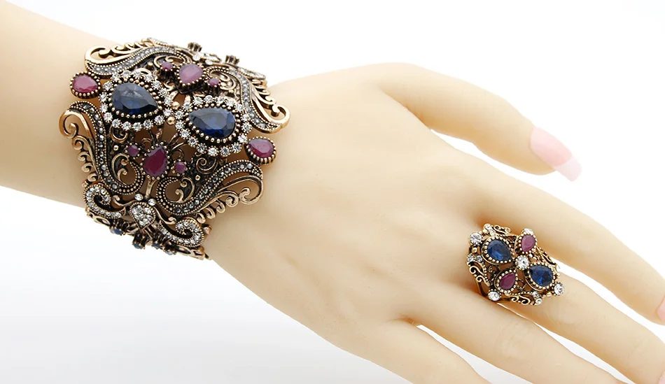 Популярный браслет серьги кольцо 3 шт. комплекты ювелирных изделий турецкие