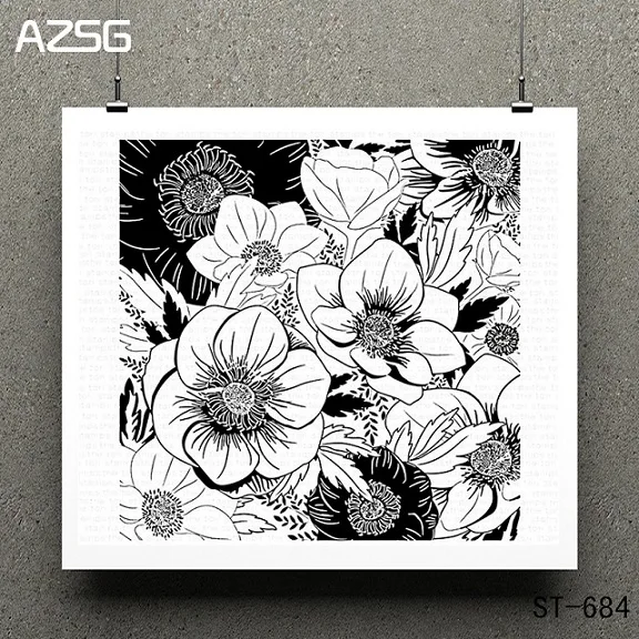 stamp ST-684 AZSG красивые цветы прозрачный штамп/печать для DIY скрапбукинга/фотоальбом Декоративные прозрачные штамп листы - Цвет: stamp ST-684