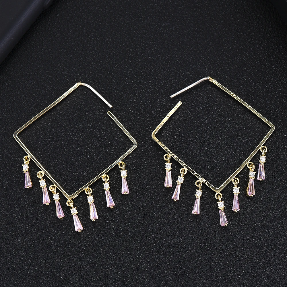 Женские серьги с кисточками SISCATHY простой фианит кристаллами Дубаи