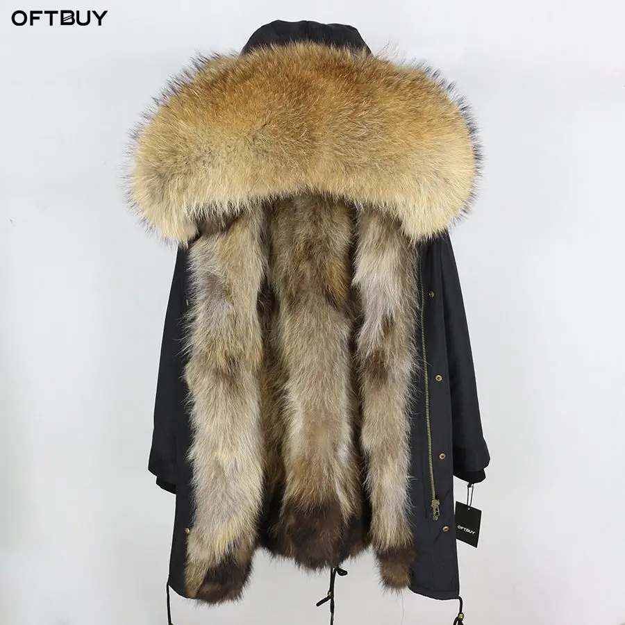 OFTBUY натуральный меховой воротник большой натуральный мех енота лисий мех