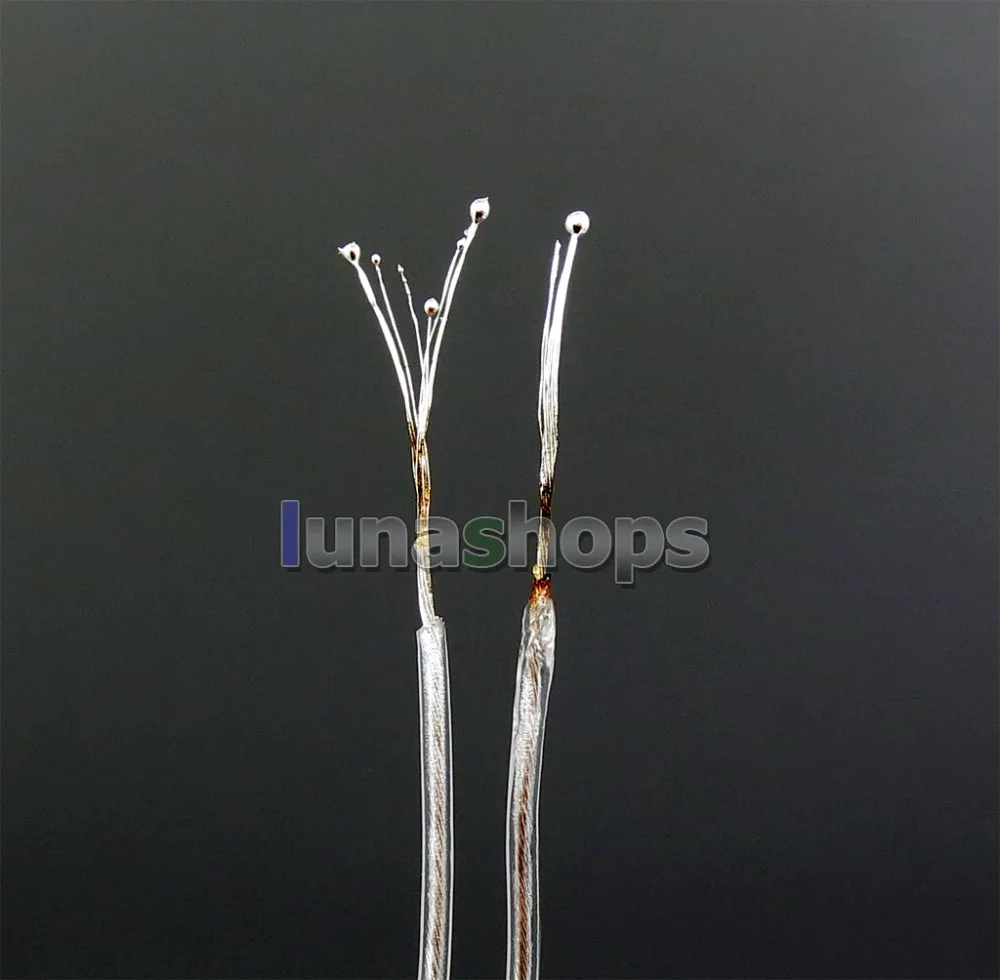 LN006246 1 м 8 ядер 10*0 мм 99.99% чисто Серебристые Наушники DIY пользовательский кабель (не