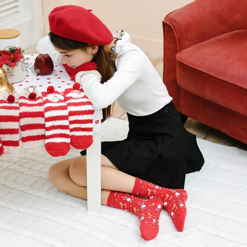 Женские рождественские носки 2 пара/лот качественные хлопковые теплые с принтом