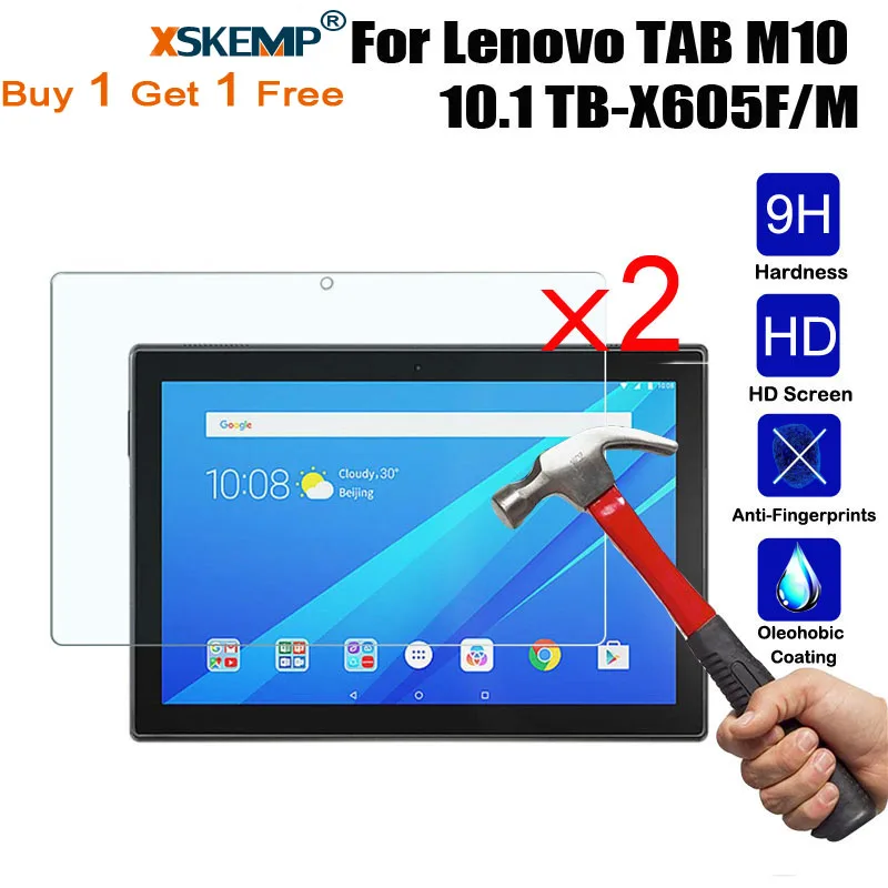 Ультратонкое закаленное стекло XSKEMP 2 шт./лот для Lenovo TAB E10 / P10/M10 10 1 дюйма с защитой