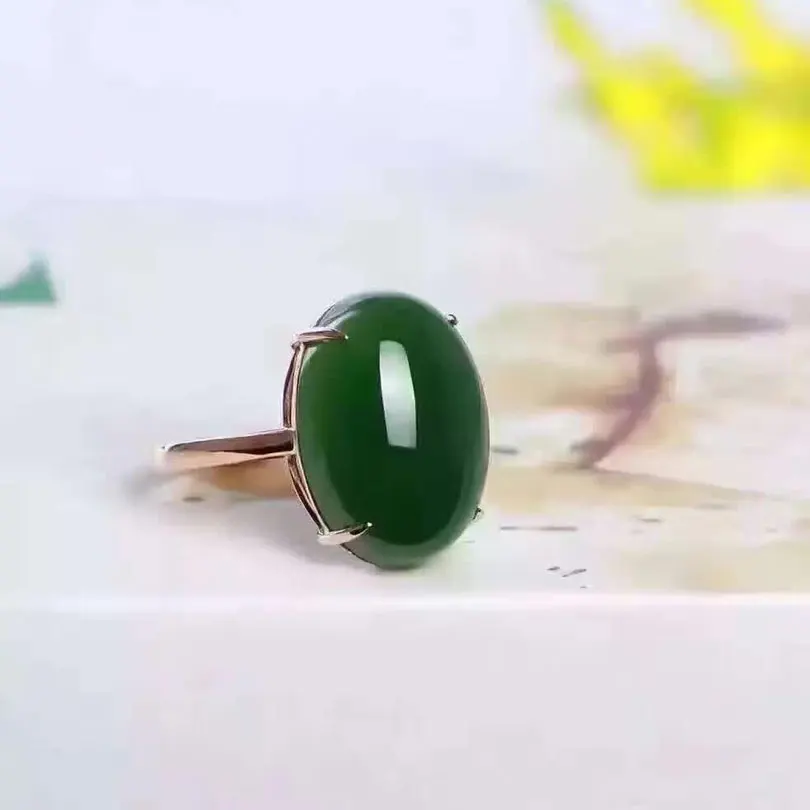Женское кольцо ZHHIRY из натурального зеленого кольца яшмы реальные искусственные